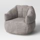 Corduroy Structured Bean Bag Chair Light Gray - Room Essentials