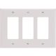 EATON 3 GANG WHITE DECORA WALL SWITCH COVER PLATE
