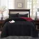 HIG 3pc Down Alternative Comforter Set - All Season Reversible Comforter -BLACK-KING SIZE