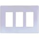 EATON 3 GANG WHITE DECORA SCREWLESS SWITCH COVER WALL PLATE