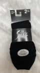 SILKS 2PK LADIES NO SHOW SHOE LINER-BLACK