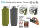 COLLAPSIBLE SILICONE WATER BOTTLE GREEN/GRAY