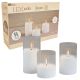 GLASS CASED CANDLES - 3 PK. BATTERY OPERATED