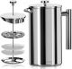 KICHLY 34 OZ French Press, Stainless Steel Double Walled Insulated Coffee Press 