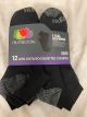 FRUIT OF THE LOOM LOW CUT SOCK BLACK - SIZE 6-12 - 12 PK.