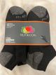 FRUIT OF THE LOOM DUAL DEFENCE MENS NO SHOW SOCK BLACK -  SIZE 6-12