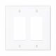 EATON 2 GANG WHITE DECORA WALL SWITCH COVER PLATE