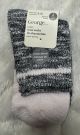 LADIES GEORGE CREW SOCKS GREY/PINK- SIZE 4-10 - 2PK MSRP $6.99