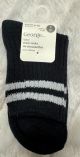 LADIES GEORGE CREW SOCKS GREY/BLACK- SIZE 4-10 - 1PK MSRP $5.99