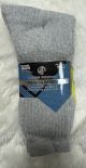 WEAR PROOF MENS CUSHIONED CREW SOCKS - GREY- 2 PK. - SZ 10-13 