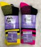 PATHFINDER BY KODIAK LADIES SOCK 2 PK - BLACK/YELLOW