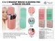 MAKEUP BRUSH CLEANING PAD AND HOLDER (CORAL & AQUA)