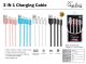 10 FT. 3 IN 1 (1 IPHONE, 1 TYPE C, 1 MICRO) - 4 ASSORTED COLORS