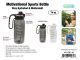 MOTIVATIONAL WATER BOTTLE - 74 OZ. - BLACK/CLEAR