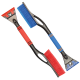 DELUXE SNOW BRUSH WITH ICE SCRAPER  (BLUE AND RED - 60 CM)