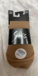 SILKS 2PK LADIES NO SHOW SHOE LINER-NUDE