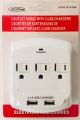3 OUTLET WALL SURGE WITH 2 USB CHARGERS