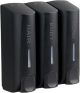 AUMIO Chamber Shower Soap Dispenser Trio Wall Mounted Shampoo and Conditioner Dispenser Black