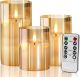 Flickering Flameless Candles,Battery Operated Candles with Remote Control  SET OF 3