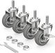 HOLKIE Caster Wheels 3 inch Locking Stem Casters, 3/8