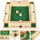 Shut The Box Dice Game 1-4 Players,Classic 4 Sided Wooden Board Game with 2 Dice 