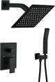 Dalang Shower System Matte Black Shower Faucet Set with 8 inch Shower Head and Handheld Shower Spray